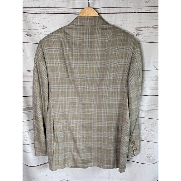 CANALI Olive Brown Blue Silk Wool Tweed Plaid Sport Coat Jacket Blazer  US 38 - Picture 2 of 8